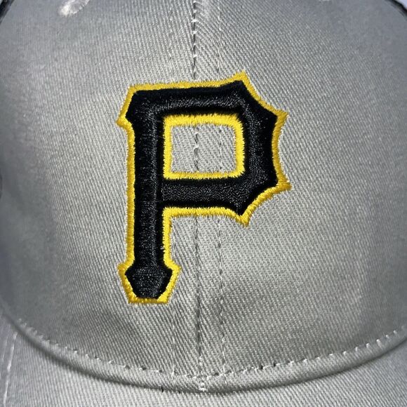 Pittsburgh Pirates MLB "P" Gray Adjustable Snapback Hat w Mesh Baseball Cap - Picture 2 of 5
